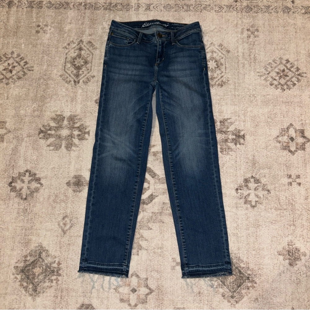 Eddie Bauer Slightly Curvy Straight Leg Jeans Specially Dyed Blue Jean Women's 2